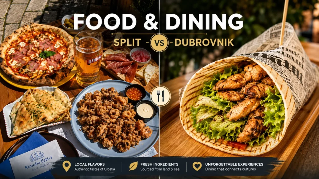 Food and Dining Split vs Dubrovnik