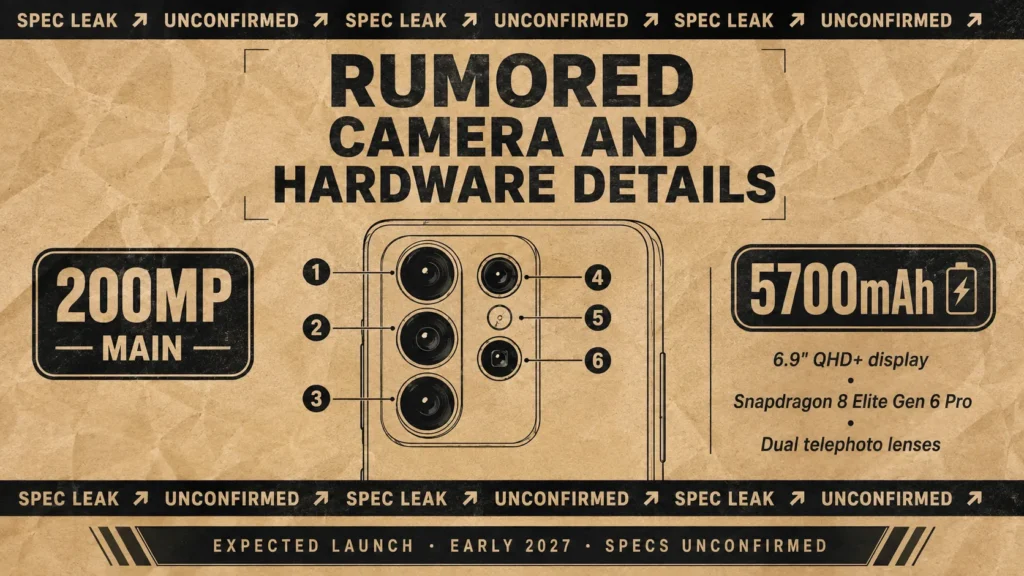 Rumored Camera and Hardware Details