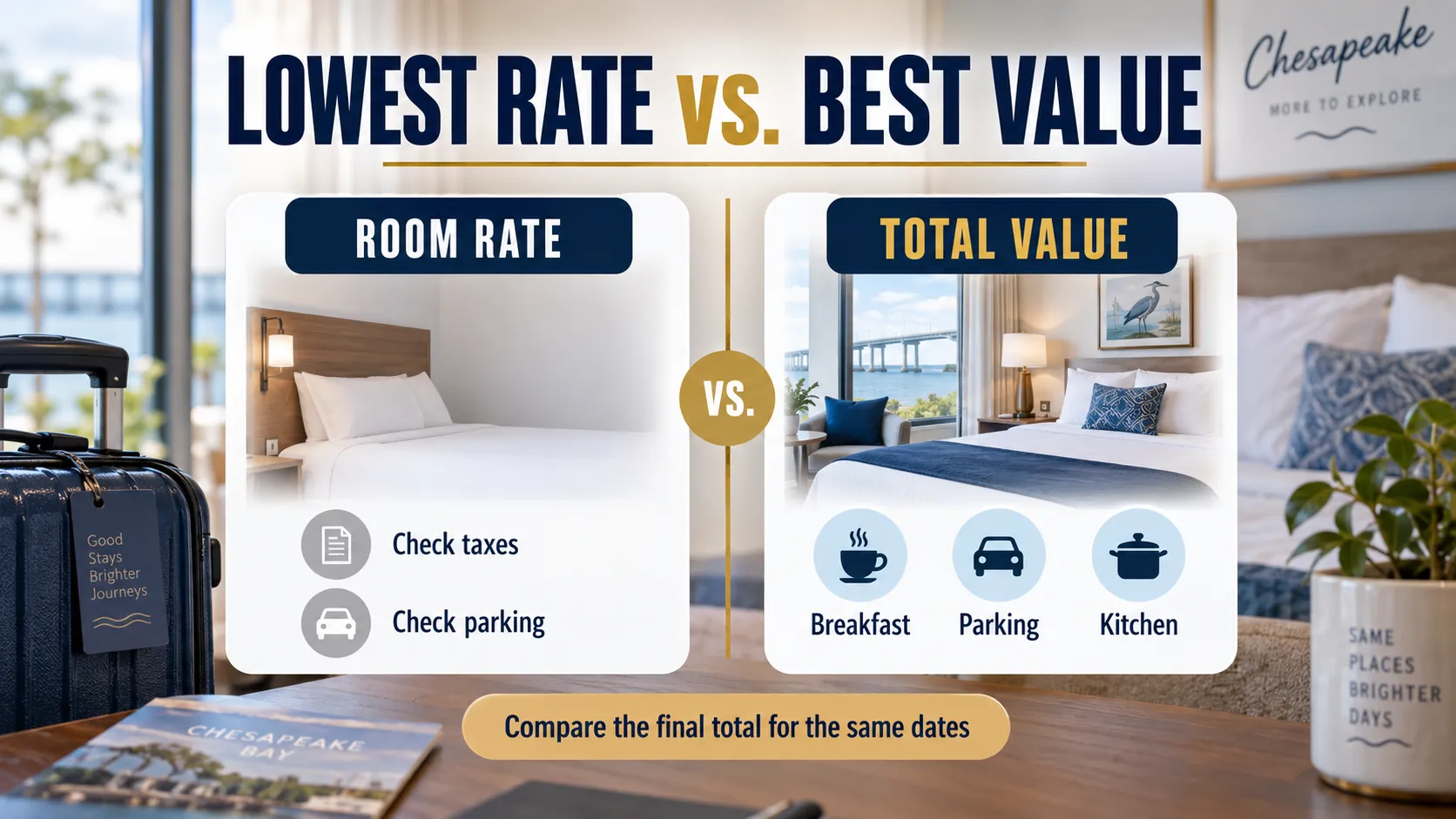 Cheap Chesapeake hotel total value comparison