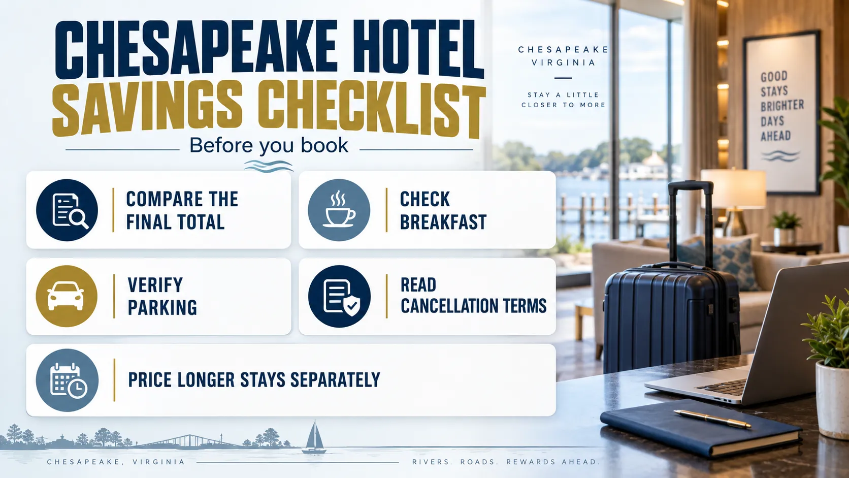 Chesapeake hotel savings checklist