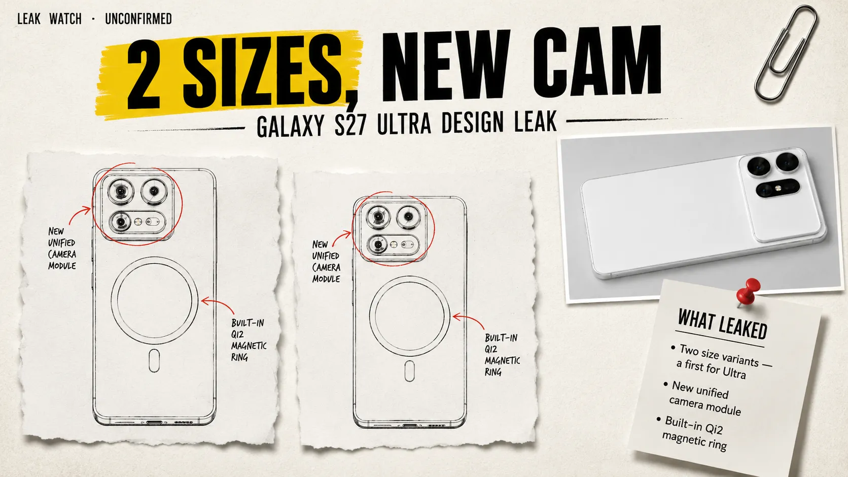 Galaxy S27 Ultra Design Leak Reveals 2 Sizes